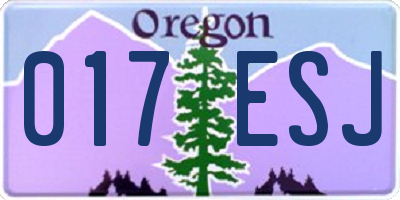 OR license plate 017ESJ