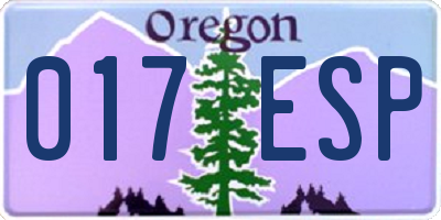 OR license plate 017ESP