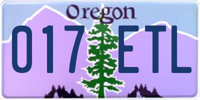 OR license plate 017ETL