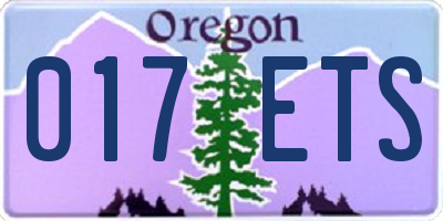 OR license plate 017ETS