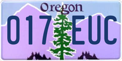 OR license plate 017EUC
