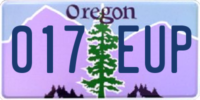 OR license plate 017EUP