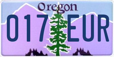 OR license plate 017EUR