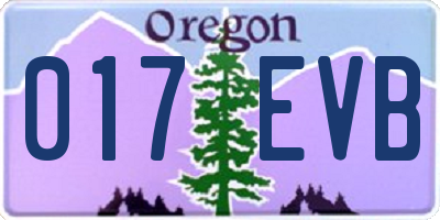 OR license plate 017EVB
