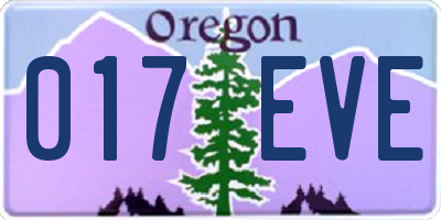 OR license plate 017EVE