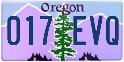 OR license plate 017EVQ