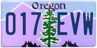 OR license plate 017EVW