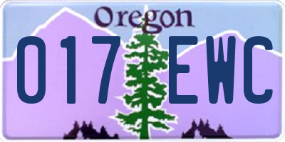 OR license plate 017EWC