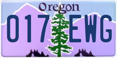 OR license plate 017EWG