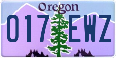 OR license plate 017EWZ