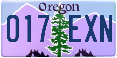 OR license plate 017EXN