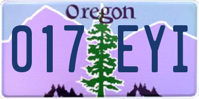 OR license plate 017EYI