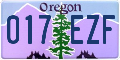 OR license plate 017EZF