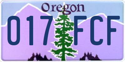 OR license plate 017FCF