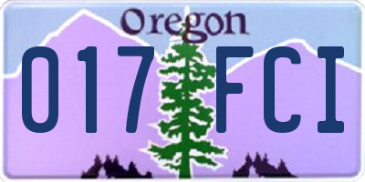 OR license plate 017FCI
