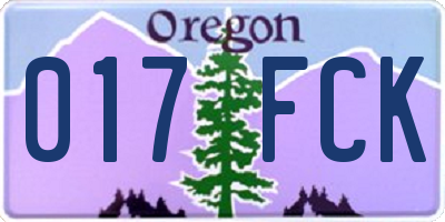 OR license plate 017FCK