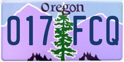 OR license plate 017FCQ