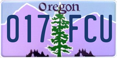 OR license plate 017FCU