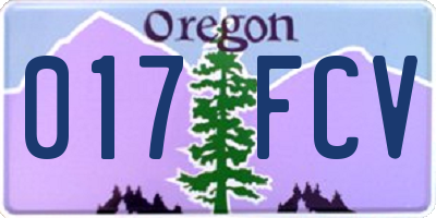 OR license plate 017FCV