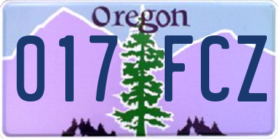 OR license plate 017FCZ