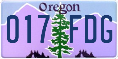 OR license plate 017FDG