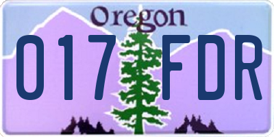 OR license plate 017FDR