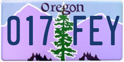 OR license plate 017FEY