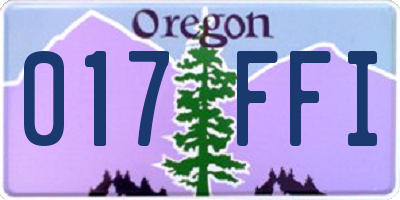 OR license plate 017FFI