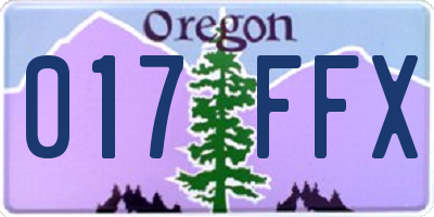 OR license plate 017FFX