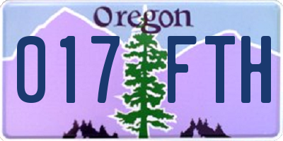 OR license plate 017FTH