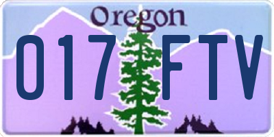OR license plate 017FTV