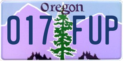 OR license plate 017FUP