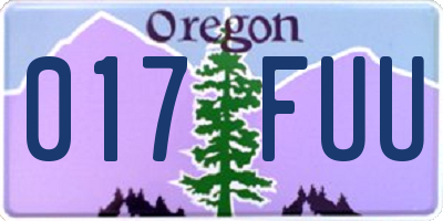 OR license plate 017FUU