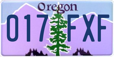 OR license plate 017FXF