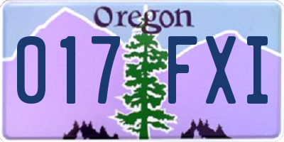 OR license plate 017FXI
