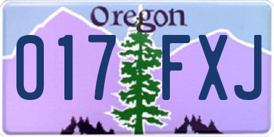 OR license plate 017FXJ