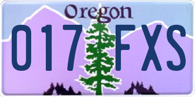 OR license plate 017FXS