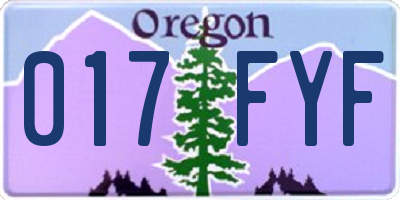 OR license plate 017FYF