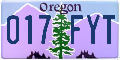 OR license plate 017FYT