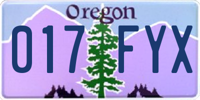 OR license plate 017FYX
