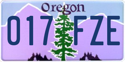 OR license plate 017FZE