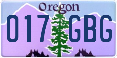 OR license plate 017GBG