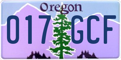 OR license plate 017GCF