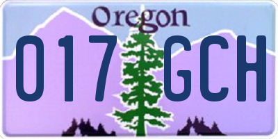 OR license plate 017GCH