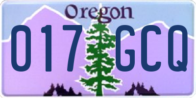 OR license plate 017GCQ