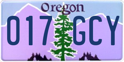 OR license plate 017GCY
