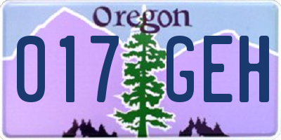 OR license plate 017GEH