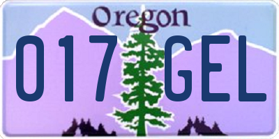 OR license plate 017GEL