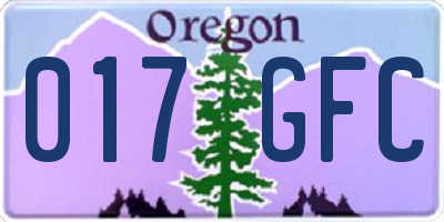 OR license plate 017GFC