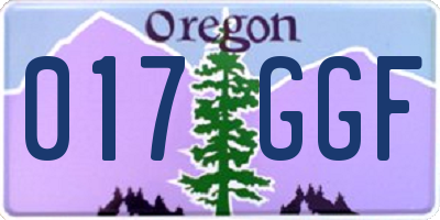 OR license plate 017GGF